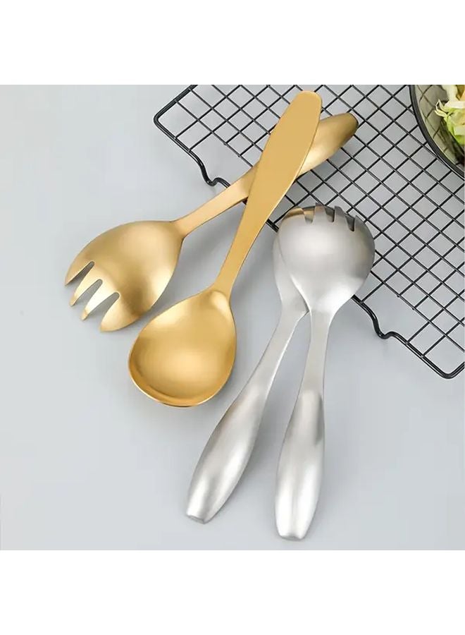 6 Piece Golden Stainless Steel Cooking Utensil Set Mirror Polish Finish - Image 4
